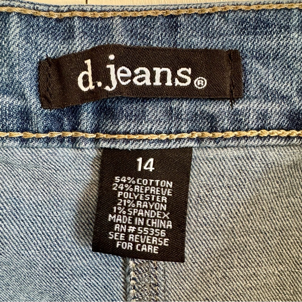d. jeans High Waist Denim Button Front Skirt - Size 14 - Picture 5 of 6